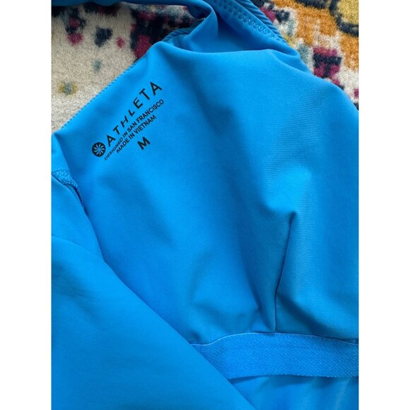 Athleta Scoop One Piece Swimsuit Womens Sz M Vacation Pool Resort Ribbed UPF 40 - Picture 4 of 8